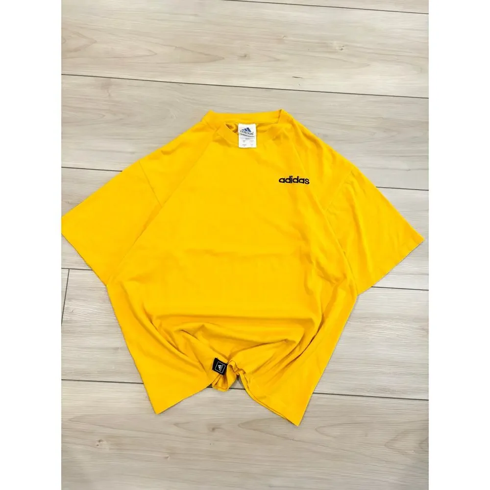 Adidas Athletic Y2K 2000s yellow sportswear embroidered logo Men’s t/shirt L